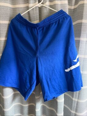 Blue Athletic Drawstring Shorts with White Jordan